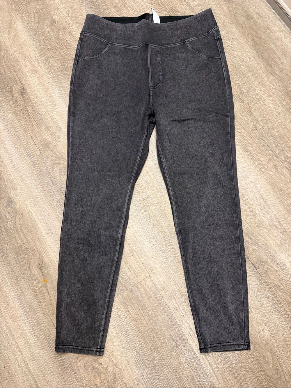 Halara Pull-On Skinny Jeans Women’s L 7/8 Black Stretch 009